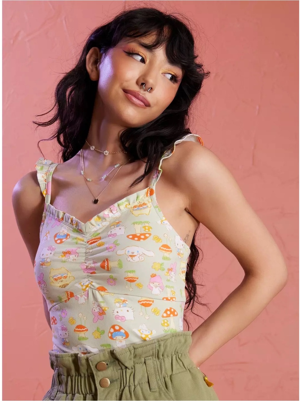 Hello Kitty And Friends Mushroom Ruffle Cami | XL